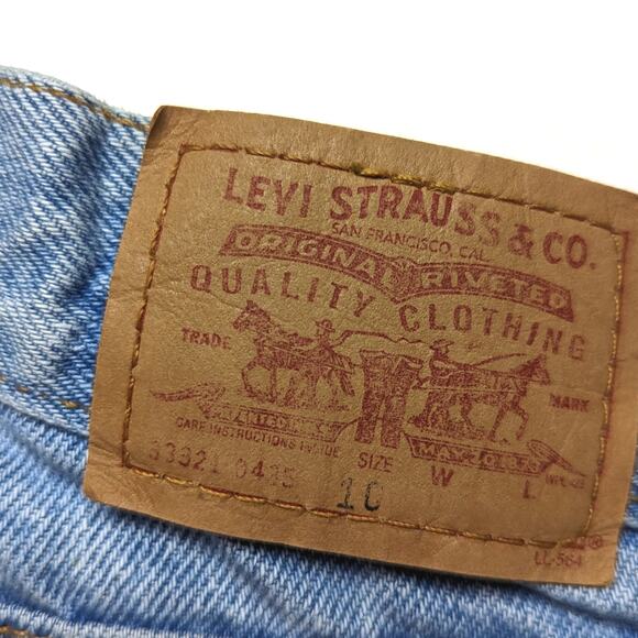 Vintage Levis Shorts Girls Size 10 Regular Denim Red Tab - Picture 7 of 9